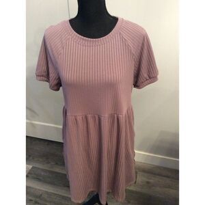 New NWT Hayden Purple Medium Soft Ribbed Dress Pockets